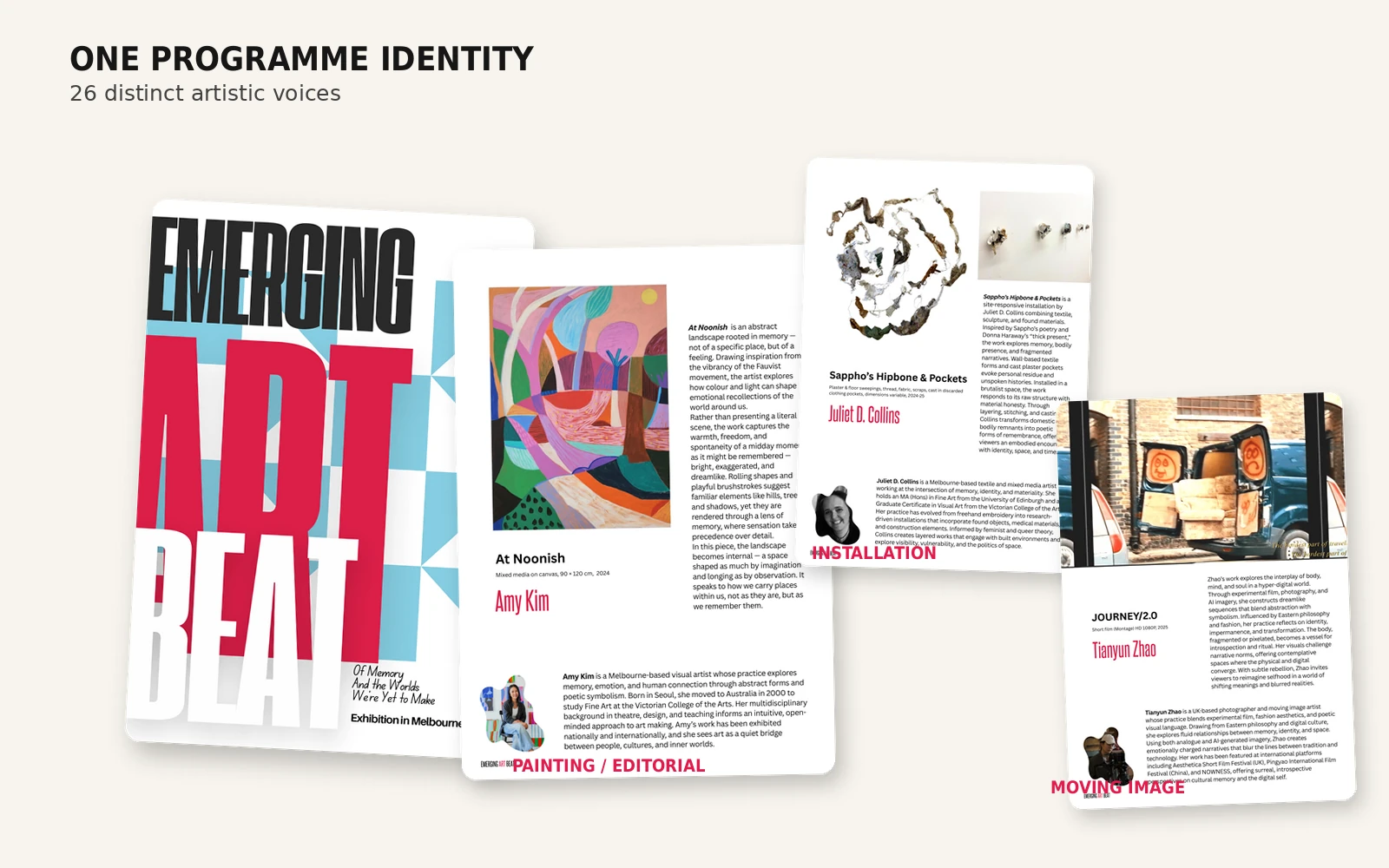 Emerging Art Beat 2025 brand and editorial system