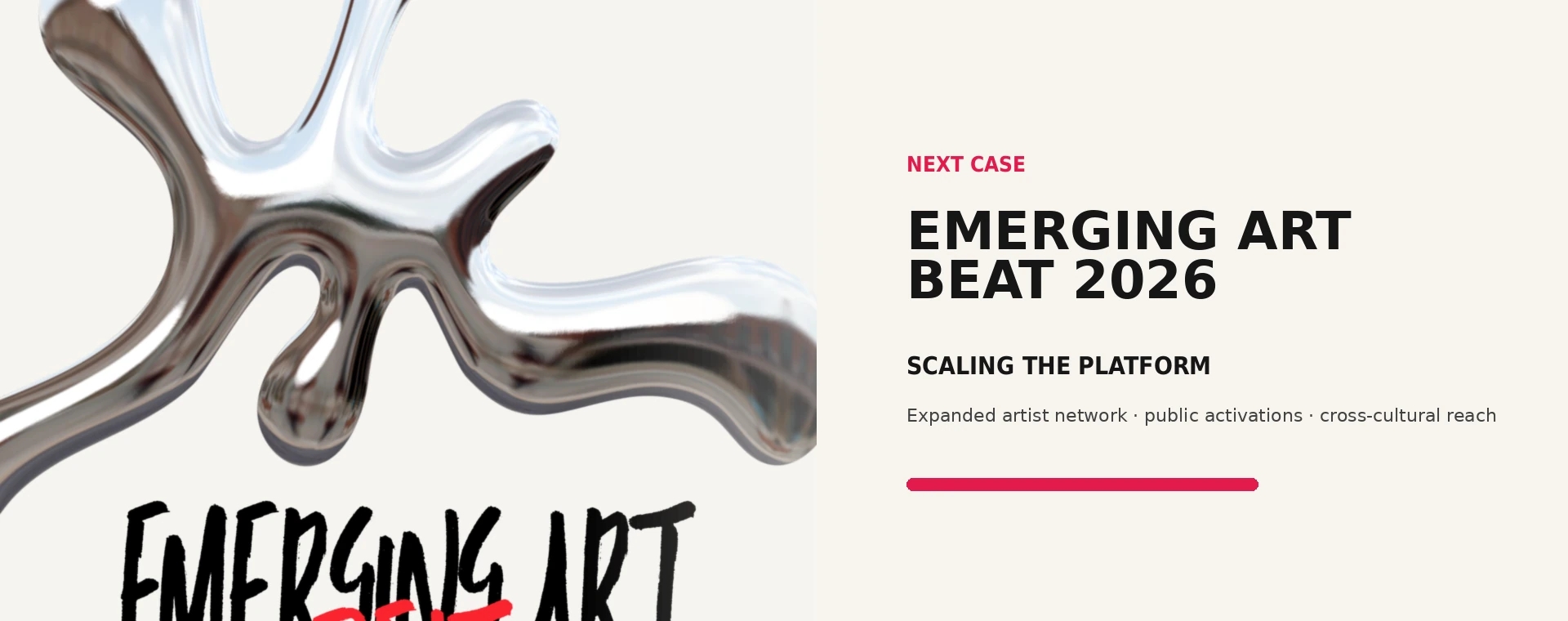 Emerging Art Beat 2026 next case study banner