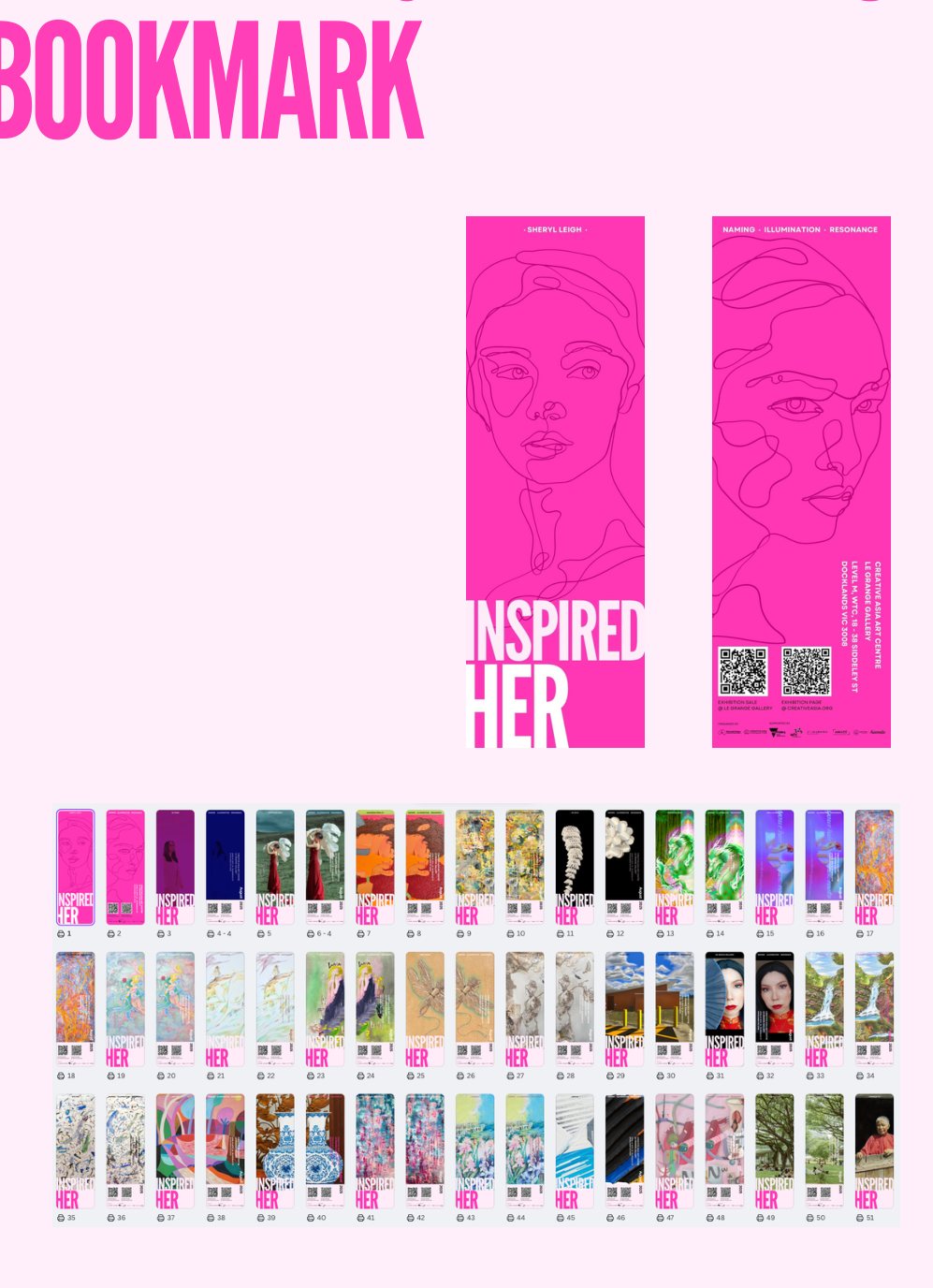 Inspired Her artist bookmark series