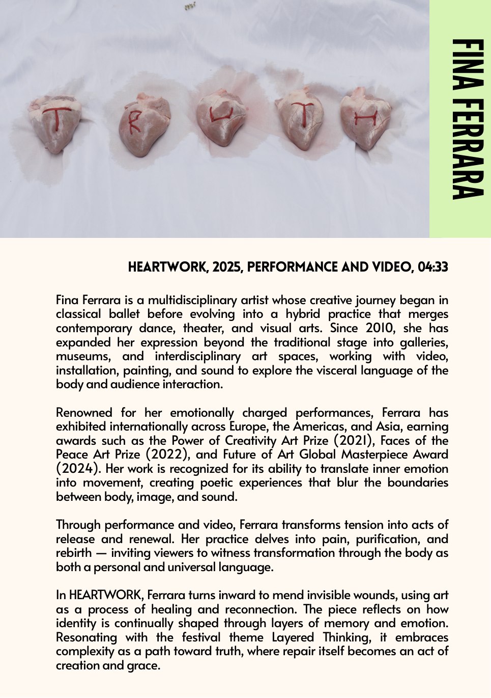 Artist profile for Fina Ferrara