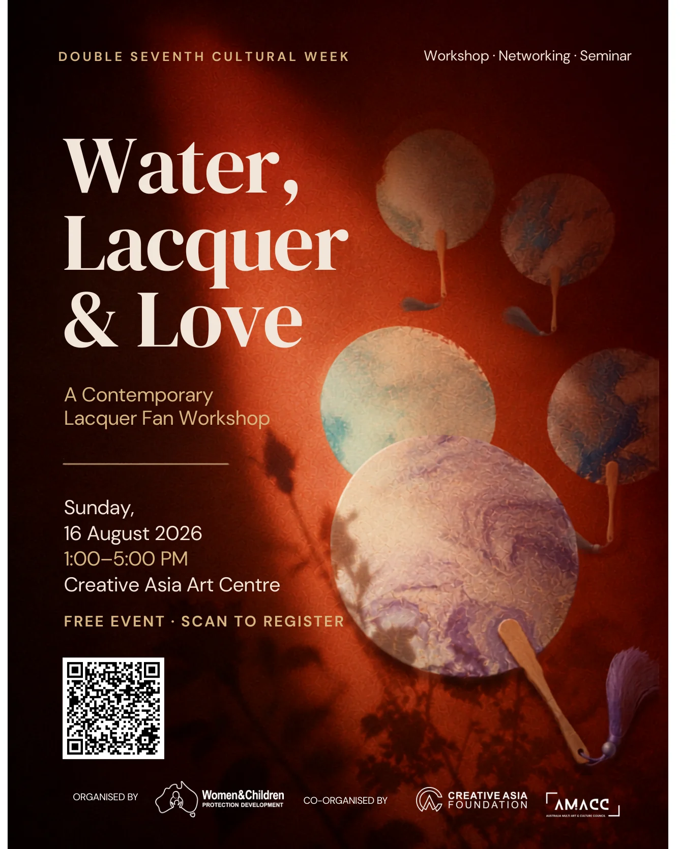Water Lacquer and Love workshop registration poster
